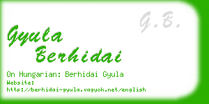 gyula berhidai business card